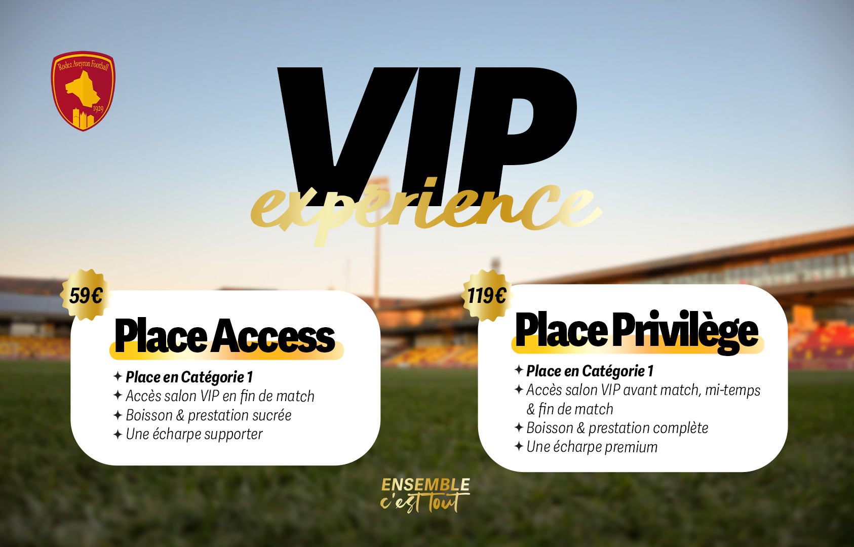 Reconnaissance Vip L'offre Expérience VIP, c'est quoi ? - Rodez Aveyron Football